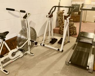 Exercise equipment, stationary bike, glider, treadmill