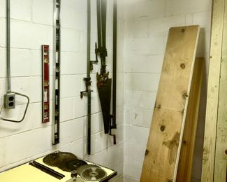 tools, levels, lumber