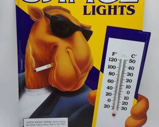 1933 Joe Camel Lights Metal Thermometer