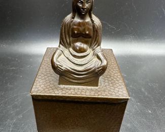K and Co Bronze Buddha Cigarette Dispenser