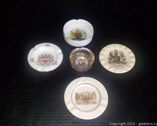 Special Group of British Ashtrays Representing Important Royal Events
