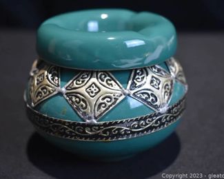 Unbranded Teal Moroccan Smokeless Ashtray