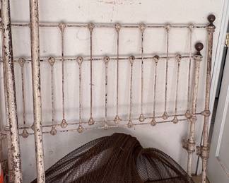 Antique cast iron twin bed frame