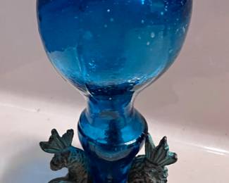 Small glass and brass figurine 