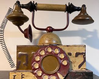 Metal phone sculpture 