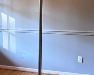 Brass floor lamp with glass shade