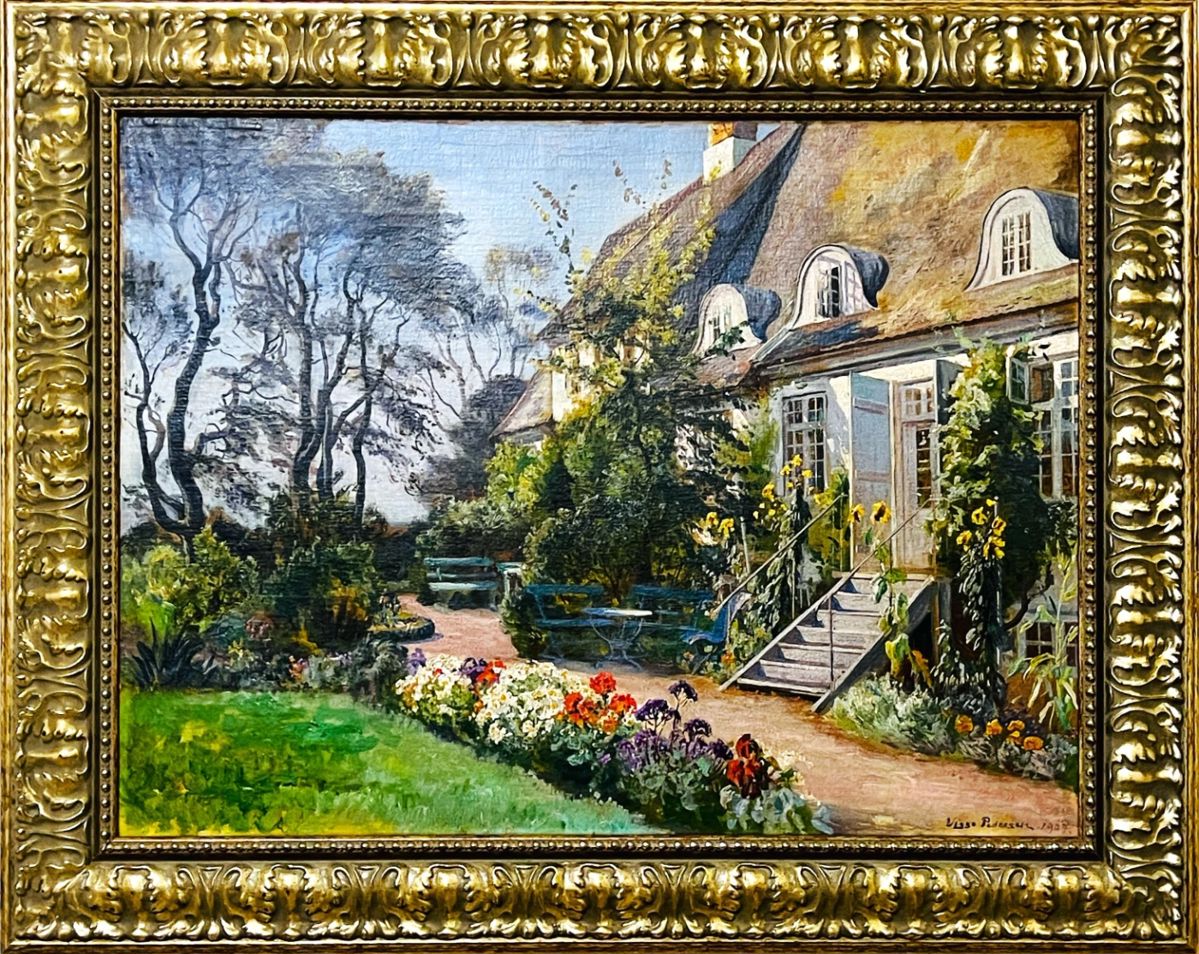 Antique Danish Landscape Oil Painting by well-listed artist Viggo Pedersen ( Copenhagen, 1854 - 1926)