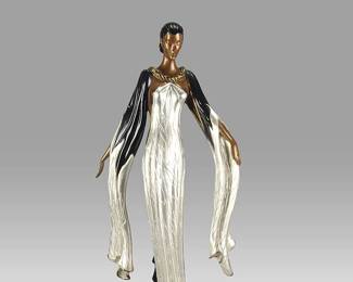 Erté (Romain de Tirtoff) (Russian/French, 1892-1990)
Fireleaves, 1988, Cold painted and partial gilt bronze
Limited Ed. 452/500,  Signed Erté; Impressed on base with 452/500, 1988, & SEVEN ARTS LTD, LONDON, (foundry), Approx. Size: 19” H (48.26 cm), COA included. 