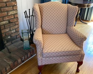 Queen Anne Style Upholstered Armchair
