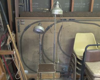 Goose neck lamps and plant stand