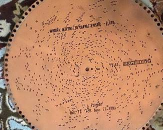 Porter Music Box Company Antique 15" Copper Music Box Discs