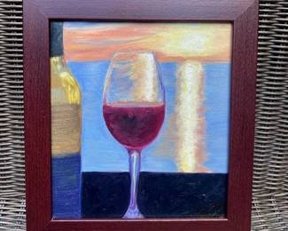 "Make Mine Red" Original Oil on Canvas 11 x 10 Framed