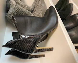 Black and Gray Short Boots