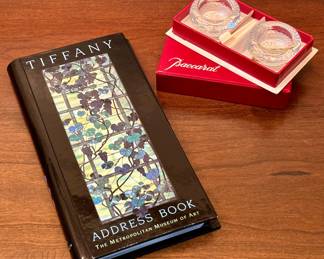 Tiffany Address Book & Baccarat Salt Dishes