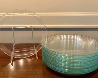 (12) Bohemia Glass Luncheon Plates