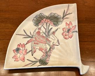 Hand Painted Fan Dish