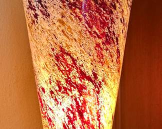 Art Glass Lamp with Marble Vase