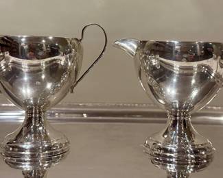 Sterling Silver Creamer & Sugar Bowl