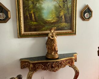 Painting with Art Statue