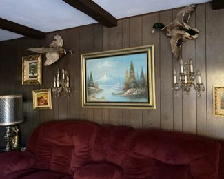 Painting with Bird Trophies