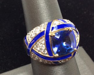 18KT GOLD TANZANITE & DIAMOND RING, SIZE 7,
2.95ct TANZANITE, 1.13ct DIAMONDS, 10.4g,
GAL APPRAISAL $18,200, 