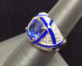 18KT GOLD TANZANITE & DIAMOND RING, SIZE 7,
2.95ct TANZANITE, 1.13ct DIAMONDS, 10.4g,
GAL APPRAISAL $18,200, 