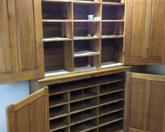 VTG. WOODEN CUPBOARD FILING CABINET,
