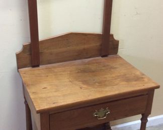 VTG. SINGLE DRAWER DRY SINK WASHSTAND w TOWEL BAR