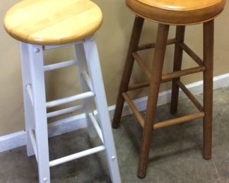 (2) WOODEN KITCHEN STOOLS