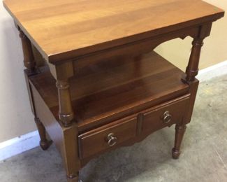 VTG. LINK-TAYLOR WOODEN TWO-TIER END TAB