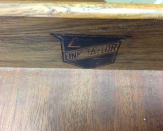 VTG. LINK-TAYLOR WOODEN TWO-TIER END TAB