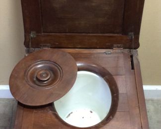ANTIQUE CHAMBER POT BEDSIDE COMMODE
