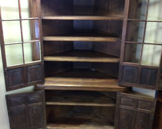 ANTIQUE CORNER CUPBOARD, CIRCA 1780-1810, YADKIN COUNTY,