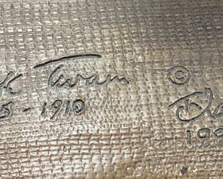 TOM CLARK SIGNED, 1991 MARK TWAIN STATUE