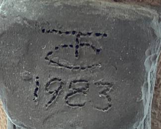 TOM CLARK SIGNED, 1983 DANIEL BOONE SCUPLTURE, 14''