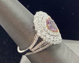 18KT GOLD SAPPHIRE & DIAMOND RING, SIZE 7,
1.39ct SAPPHIRE, 1.39ct DIAMONDS, 5.8g,
GGA APPRAISAL $23,480, 
