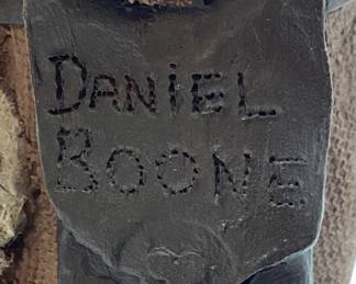 TOM CLARK SIGNED, 1983 DANIEL BOONE SCUPLTURE, 14''