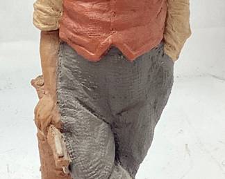 TOM CLARK SIGNED 1983 JEREMIAH SALLIE STATUE, 12''