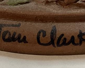 TOM CLARK SIGNED 1983 JEREMIAH SALLIE STATUE, 12''