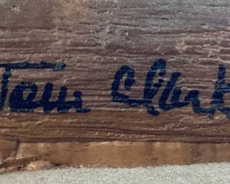 TOM CLARK SIGNED, 1983 DANIEL BOONE SCUPLTURE, 14''