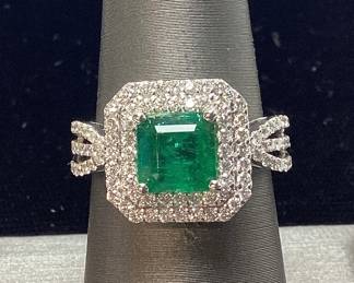 14KT GOLD EMERALD & DIAMOND RING, SIZE 7.25, 1.96ct EMERALD, .70ct DIAMONDS, 4.8g,
AIGL APPRAISAL $12,185, 