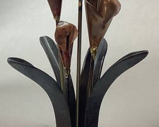 VTG. METAL CALLA LILIES SCULPTURE