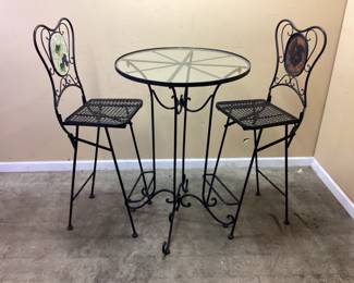 WROUGHT IRON 3 PIECE PATIO SET