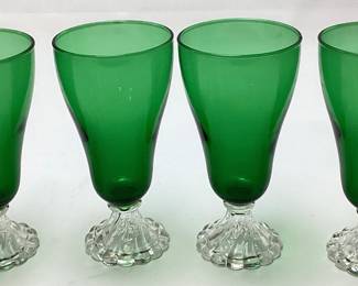 ANCHOR HOCKING BURPLE GREEN ICE TEA GLASSES