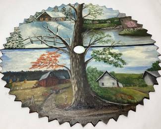 FOUR SEASONS HAND PAINTED CIRCULAR SAW B