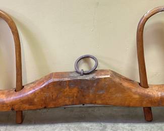 ANTIQUE WOODEN DOUBLE BOW OX YOKE