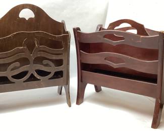 (2) WOODEN MAGAZINE HOLDERS