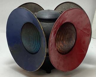 ANTIQUE ADLAKE 4-WAY RAILROAD LANTERN
