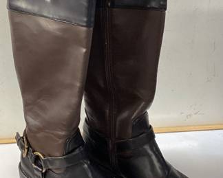  CHAPS BLACK/BROWN FAUX LEATHER RUBI WOM