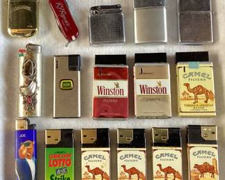 VTG. CIGARETTE LIGHTERS, CAMEL, WINSTON